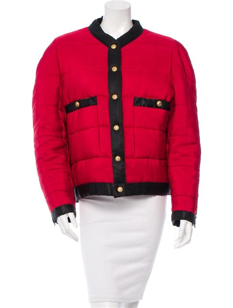 red chanel puffer jacket|chanel ready to wear jacket.